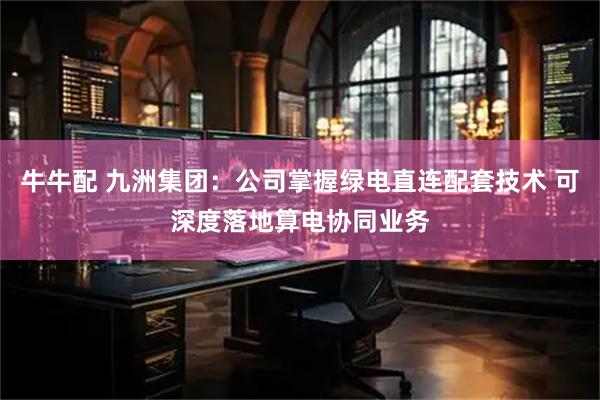 牛牛配 九洲集团：公司掌握绿电直连配套技术 可深度落地算电协同业务