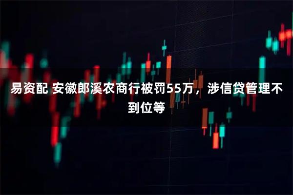 易资配 安徽郎溪农商行被罚55万，涉信贷管理不到位等